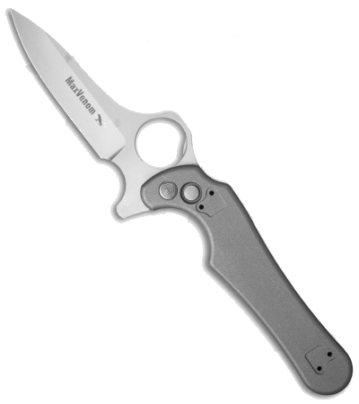 product image for Max-Venom Dimachaerus Impact Folding Knife Gray Aluminum Handle Bead Blast Blade