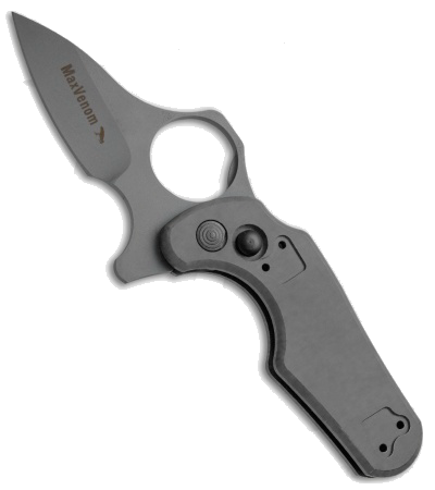 product image for Max Venom Dimachaerus Jr Impact Folding Knife Gray Aluminum Handle 3" Bead Blast Blade