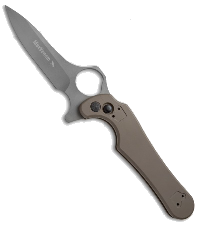 product image for Max Venom Dimachaerus Impact Folding Knife Flat Dark Earth (FDE) Aluminum Handle Bead Blast Blade