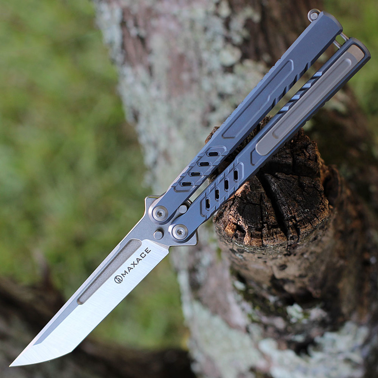 product image for Maxace Pelican M MCPM-02 Blue Balisong Knife