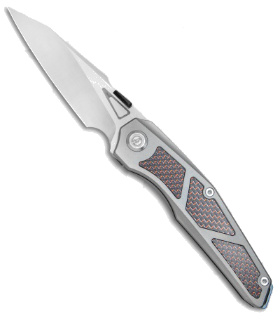 product image for Maxace Glede Titanium Red Carbon Fiber Inlay Satin Wharncliffe Blade Folding Knife