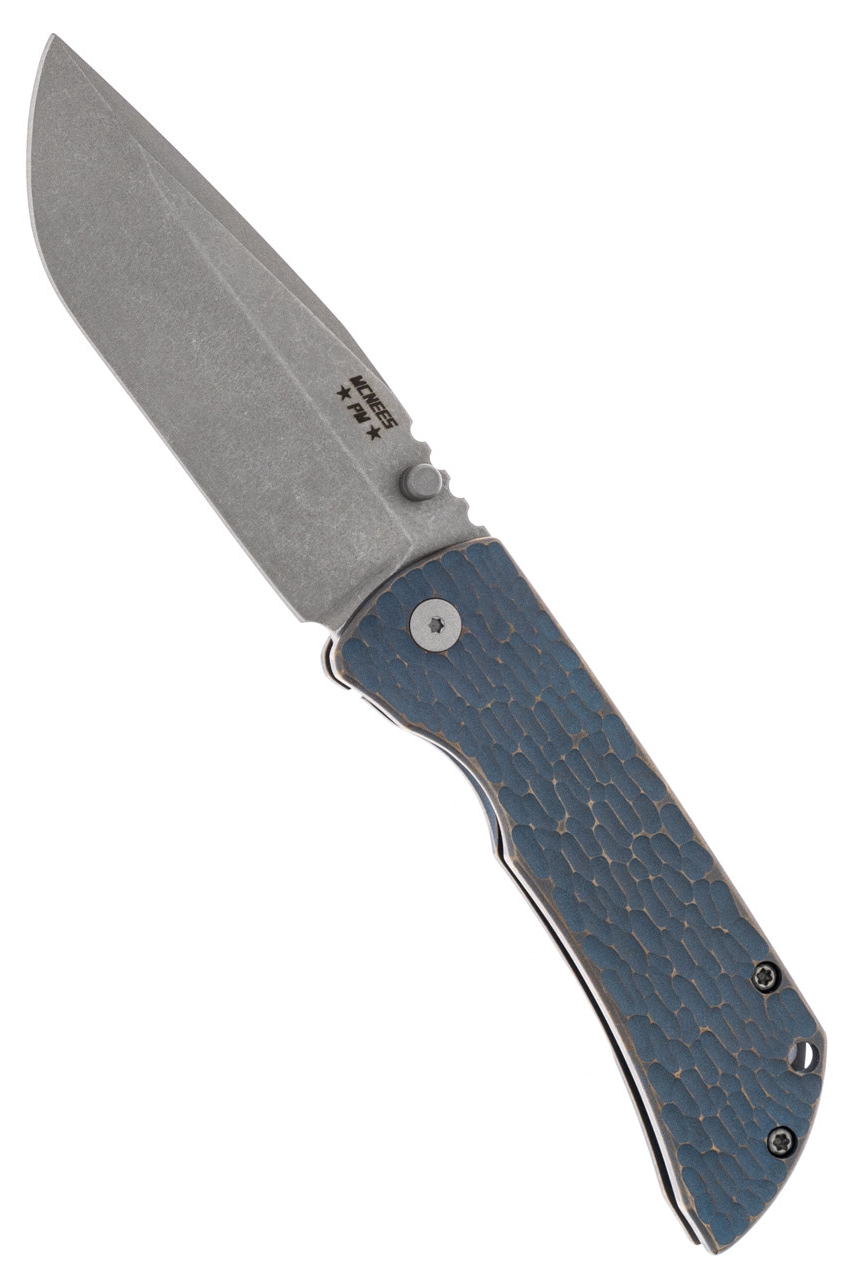 product image for McNees Custom Knives MAC 2 Jigged Blue Bronze Titanium Magna Cut Blade