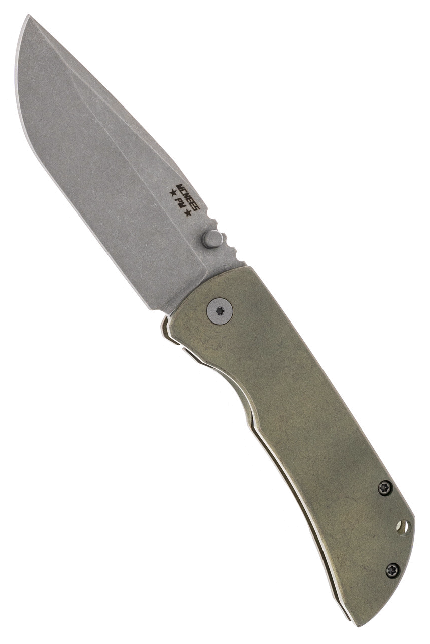 product image for McNees Custom Knives MAC 2 Smooth Green Bronze Titanium Stonewashed Magna Cut Blade