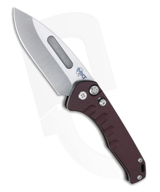 Medford Knife and Tool Praetorian Swift Drop Point Red Aluminum CPM S35VN Button Lock Automatic