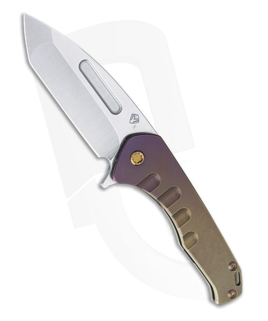 Medford Praetorian Slim Flipper Tanto Tumbled S35VN Bronze Violet Fade Titanium Frame Lock Folder