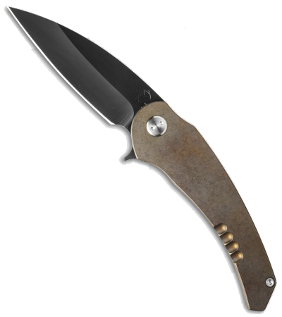product image for Medford Knife & Tool Viper Flipper Black PVD Wharncliffe Blade Bronze Ti Handle