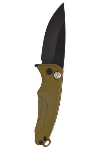 Medford Smooth Criminal S45VN Black Drop Point Blade Yellow Aluminum Handle