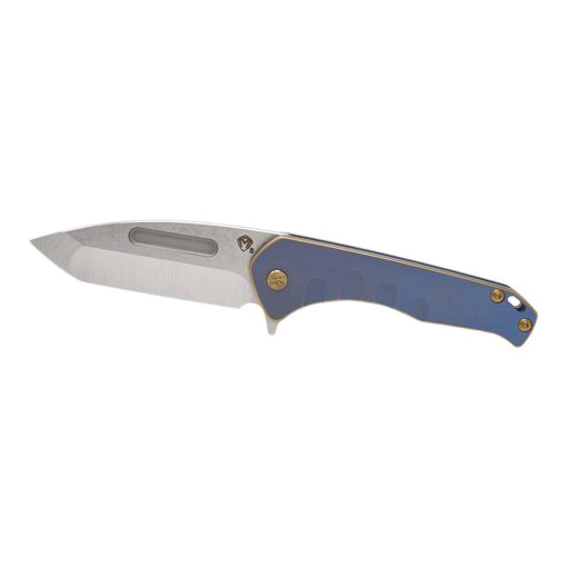 product image for Medford Praetorian Slim Flipper S45VN Tumbled Tanto Blade Blue Handle