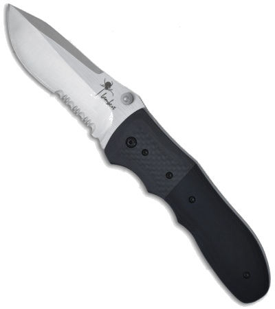 product image for Meyerco Shock Wave Spring Assisted Knife Black CF G-10 8Cr13MoV Serrated