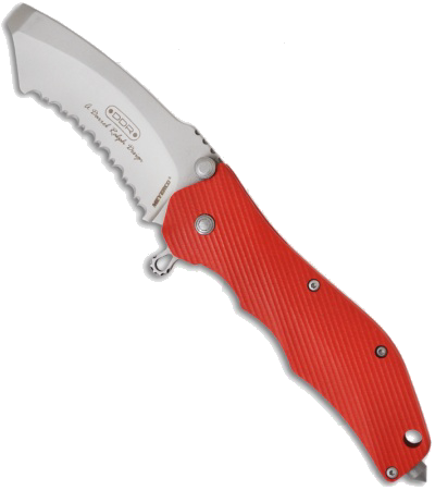 product image for Meyerco Maxx-Q Tactical Rescue Spring Assisted Knife Red G-10 Handle 8CR13 Serrated Blade