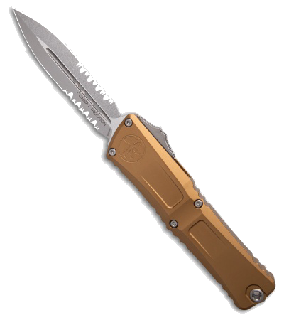 product image for Microtech Combat Troodon Gen III OTF Knife Tan 4 SW Serr 1142 11 TA