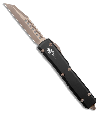 Microtech Ultratech Warhound OTF Auto Knife Black Model 3-4 Apocalyptic Bronzed product image