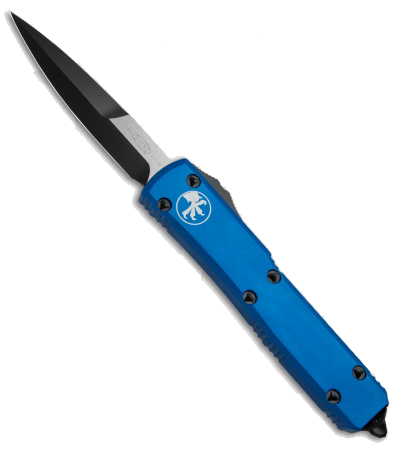 Microtech Ultratech OTF Auto Black Bayonet Blade Blue Aluminum Handle