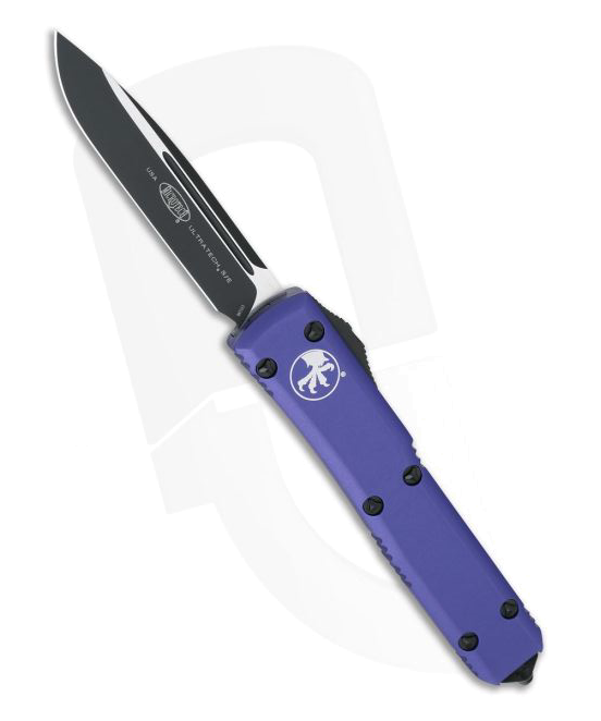 Microtech Ultratech CC Purple Drop Point Black M 390 OTF Automatic Knife 121 1 PU