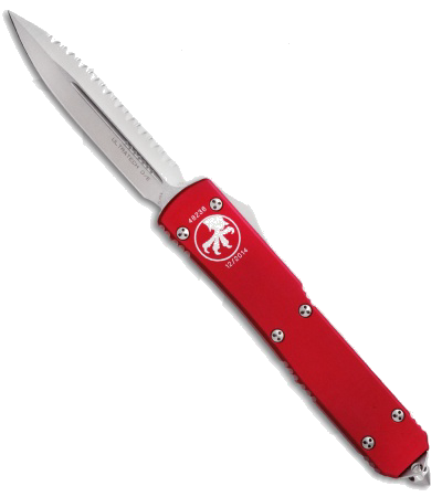 Microtech Ultratech OTF Automatic Knife Red Double-Edge Full Serration 122-12 RD