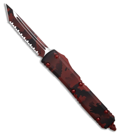 Microtech Ultratech T E SS OTF Knife Red Camo Aluminum 3 4 Red Camo Full Serr