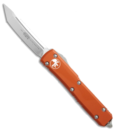 Microtech Ultratech Tanto Orange OTF Automatic Knife 123-4 CC Satin Finish product image
