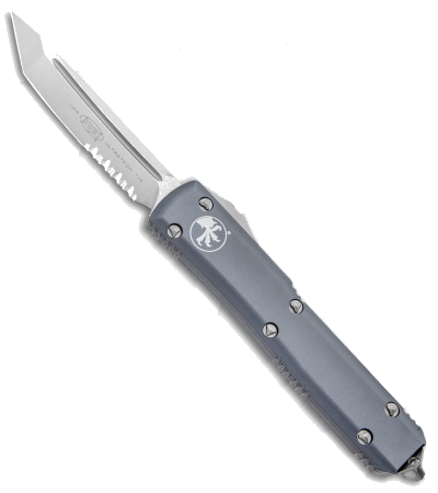Microtech Ultratech Gray Tanto Serrated OTF Automatic Knife product image