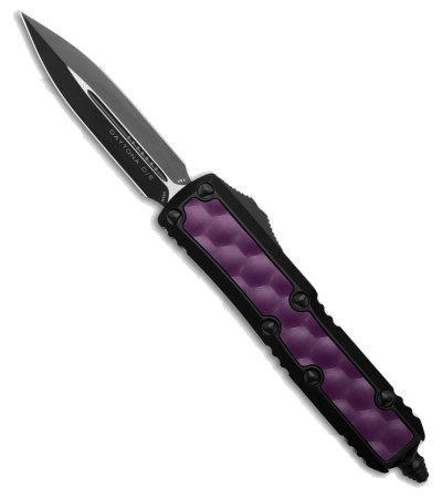 product image for Microtech Daytona D E OTF Automatic Knife Black Purple Bubble Inlay 3 Black