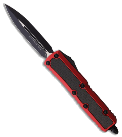 Microtech Daytona Red Aluminum CF 3 Black OTF Automatic Knife product image