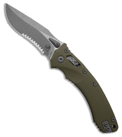 Microtech Amphibian Ram-Lok OD Green G-10 Manual Knife M390MK Blade product image