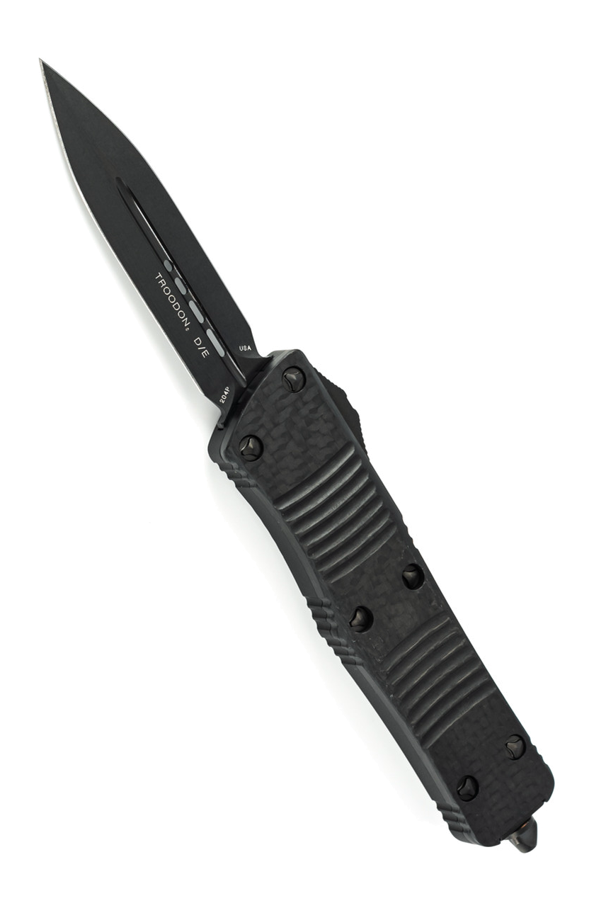 Microtech Troodon 138-1 DLCTCFS Black Carbon Fiber DLC Blade Signature Series product image