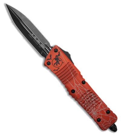 Microtech Combat Troodon D E OTF Auto Knife Black Model 142-1Halloween Web Orange product image