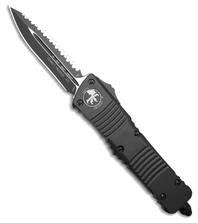 Microtech Combat Troodon D E OTF Auto Knife Dark Tungsten Gray Full Serr product image