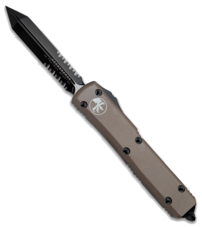 Microtech Ultratech Spartan OTF Automatic Knife Tan CC Black Serrated