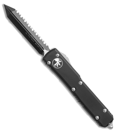 Microtech Black Ultratech Spartan OTF Automatic Knife 223-11BL Full Serr product image