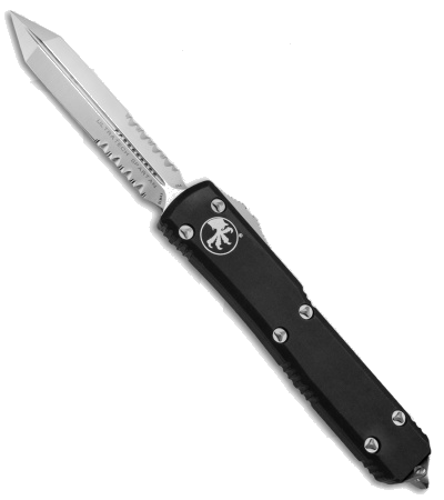 Microtech Black Ultratech Spartan OTF Automatic Knife Satin Serr 223-5