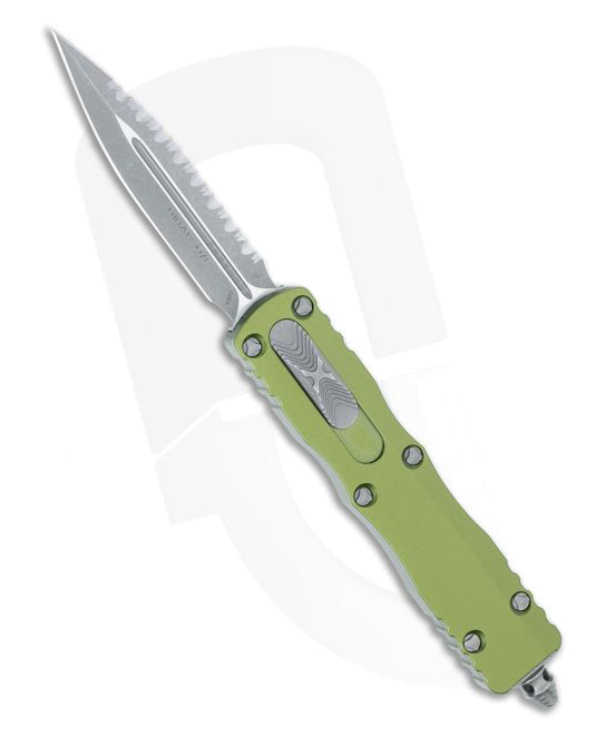 product image for Microtech Dirac D E OD Green Apocalyptic Full Serrated 225-12 APOD