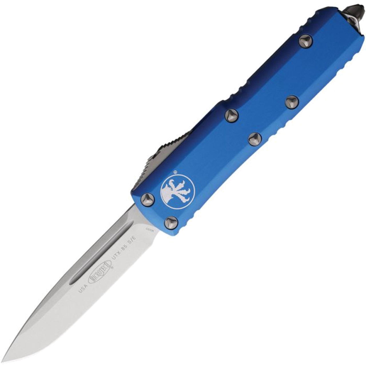 product image for Microtech UTX-85 SE Blue Aluminum MCT23110BL 3.13" Premium Steel