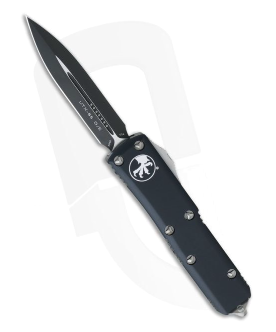 product image for Microtech UTX 85 Black Plain Double Edge CTS 204 P OTF Automatic Knife 232 1