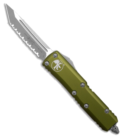 product image for Microtech UTX 85 T E OTF Automatic Knife OD Green 3 1 Apocalyptic Full Serr