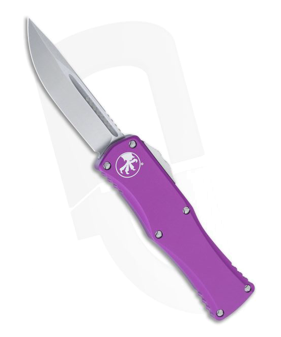 product image for Microtech Hera OTF Knife Violet Aluminum Handle Stonewashed Drop Point Blade 703-10 VI