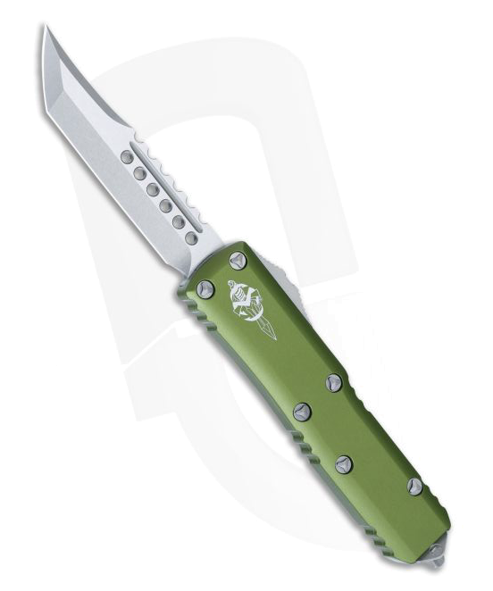 product image for Microtech UTX 85 Hellhound OD Green Automatic Knife 719-10 ODS