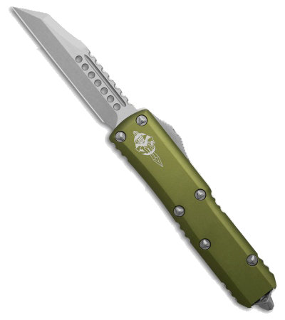 product image for Microtech UTX-85 OTF Automatic Knife OD Green Warhound Blade Stonewash Finish