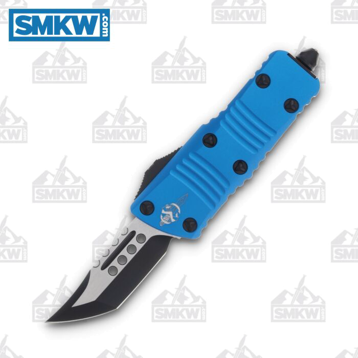 product image for Microtech Mini Troodon Blue 238-10BL Hellhound Tanto Automatic Knife