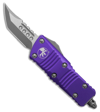 product image for Microtech Mini Troodon Hellhound SS OTF Automatic Knife Purple Al 1 9 AP