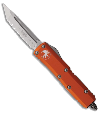 Microtech UTX 85 T E OTF Automatic Knife Orange Aluminum 3 125 SW Full Serr