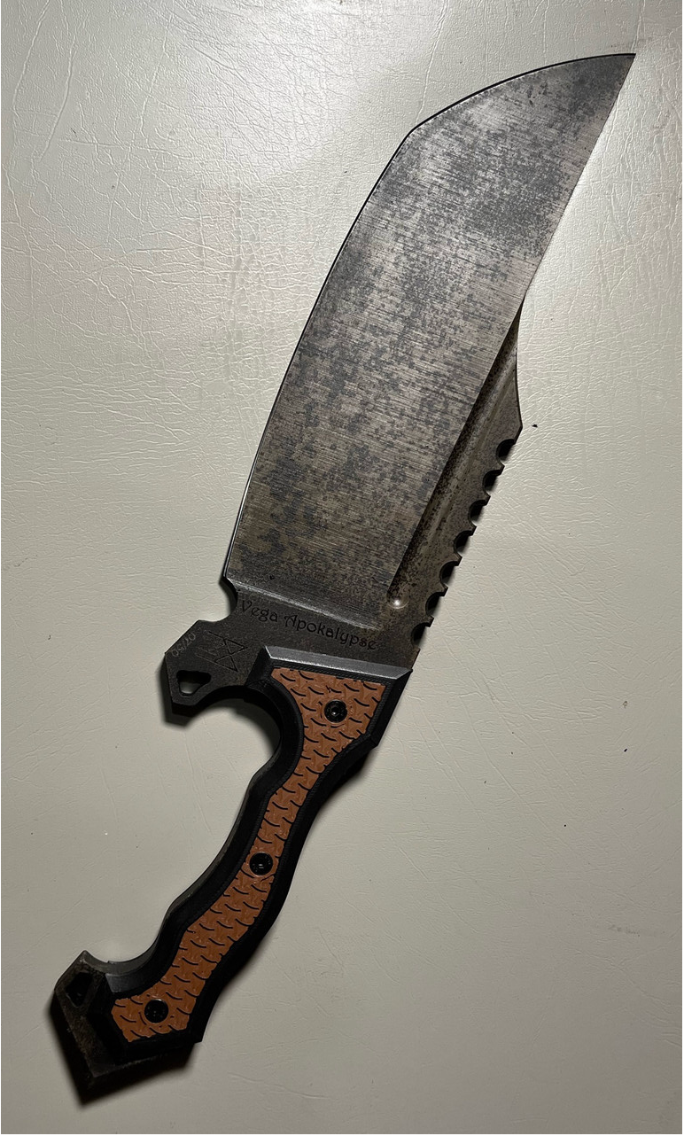 product image for Midgards Messer Vega Apokalypse D2 Fixed Blade Knife Brown Black G10 Handle Plain Edge