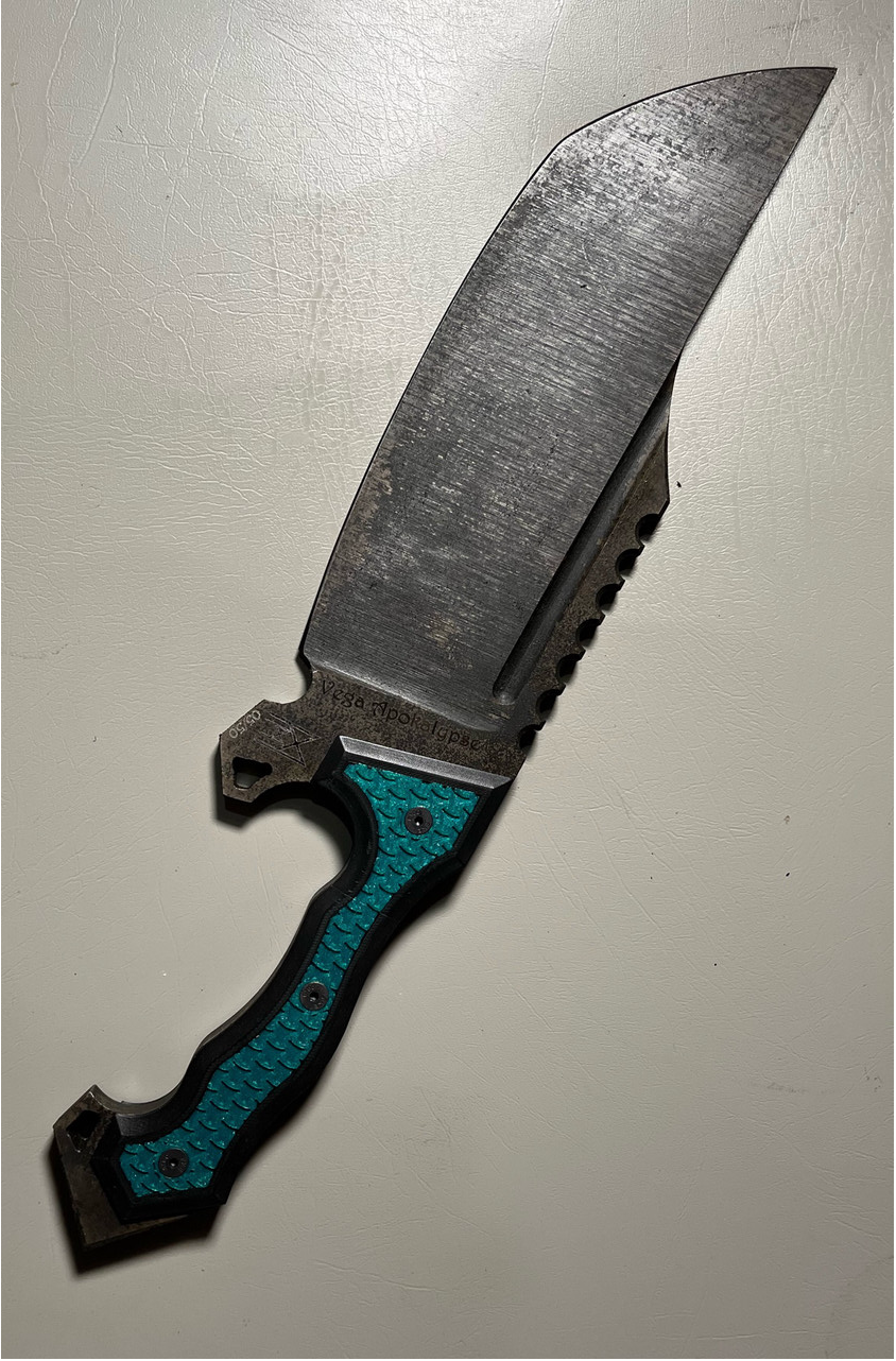 product image for Midgards-Messer Vega Apokalypse Fixed Blade Knife Green Black G10 Handle D2 Plain Edge