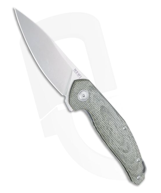 product image for Mikita Anso Goccia Green Canvas Micarta Liner Lock Flipper