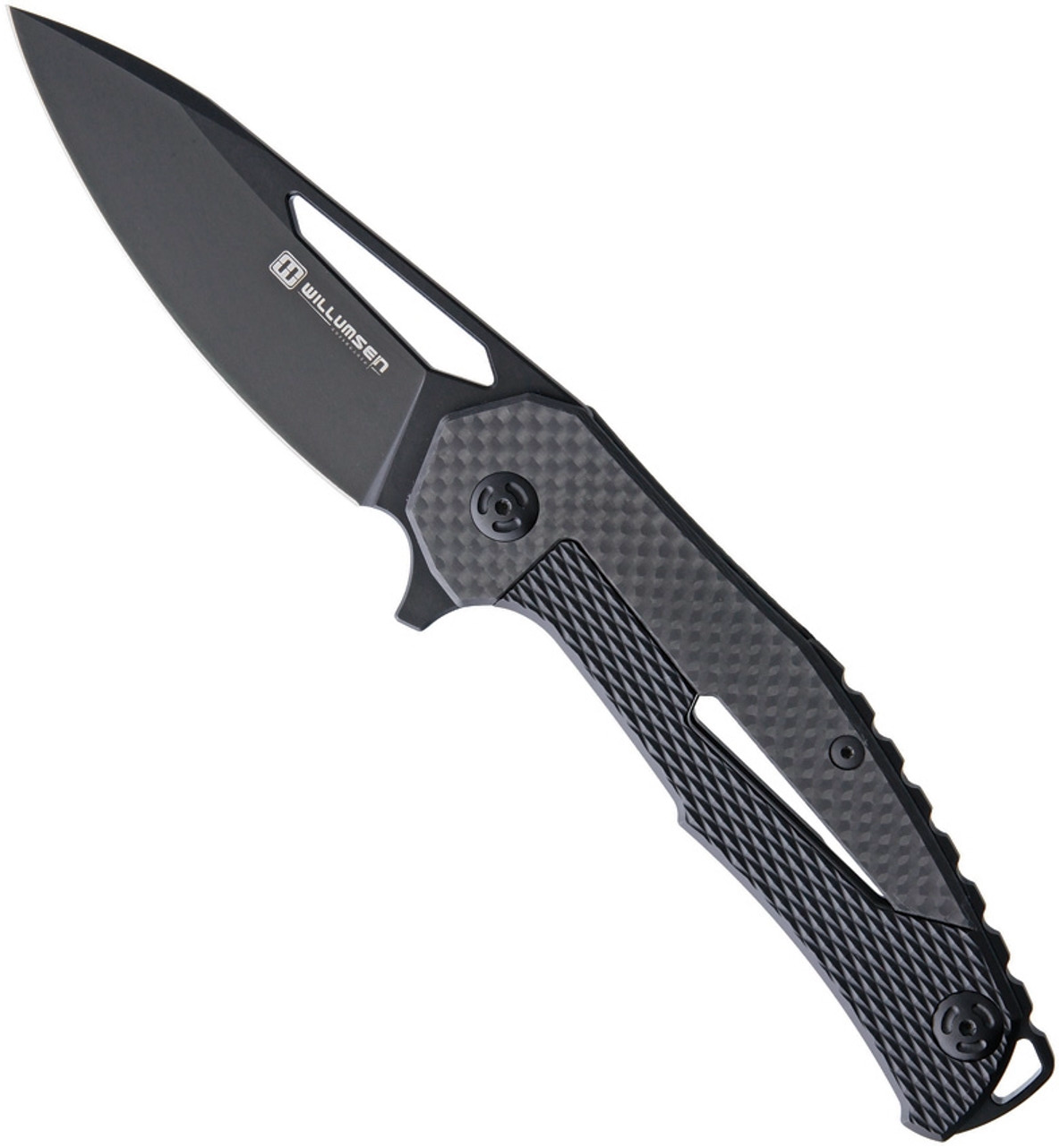 product image for Mikkel Willumsen Chibs Frame Lock Knife Black CF Handle Midnight D2 Blade
