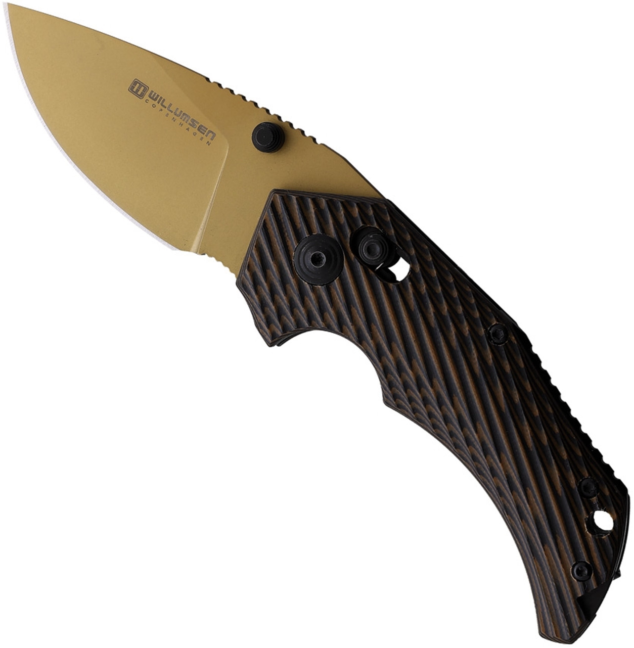 product image for Mikkel Willumsen Chibs 2-Tone Tan G-10 Handle 14C28N Steel Blade Folding Knife