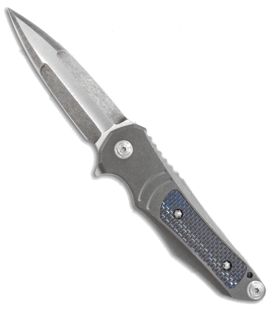 product image for Mikkel Willumsen Custom Urban Tactical Dagger Knife Blue CF Inlay CPM-154