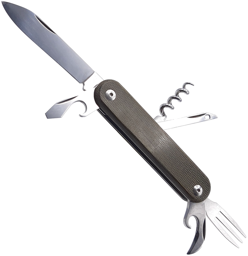 product image for MKM Maniago Knife Makers Malga 6 Green Canvas Micarta Handle Multipurpose Knife