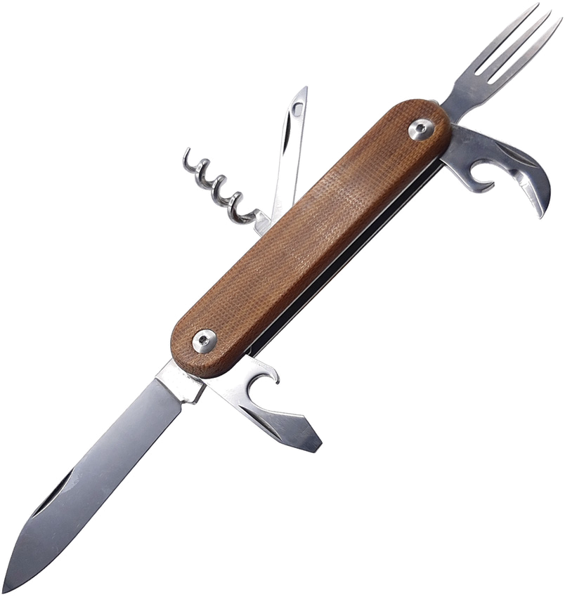 product image for MKM Maniago Knife Makers Malga 6 Multipurpose Knife Natural Canvas Micarta Handle