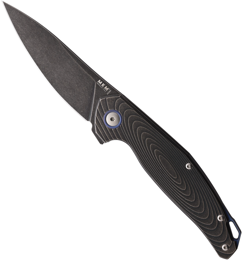 product image for MKM Maniago Knife Makers Goccia Black Stonewash Titanium Linerlock M390 3.5"